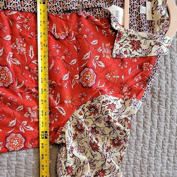 J. Jill Red and Cream Floral Women's Shirt, New With Tag - Picture 8 of 10